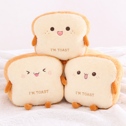 Fluffy Toastie Bread Hand Warmer Plushies