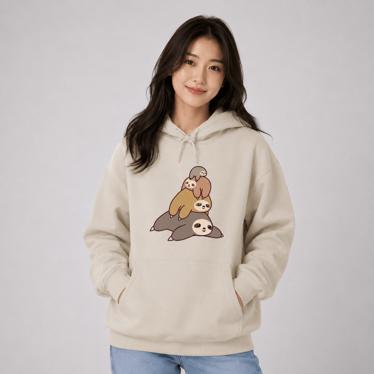 Kawaiies Collection - Apparel - Sleepy Sloth Family Unisex Hoodie