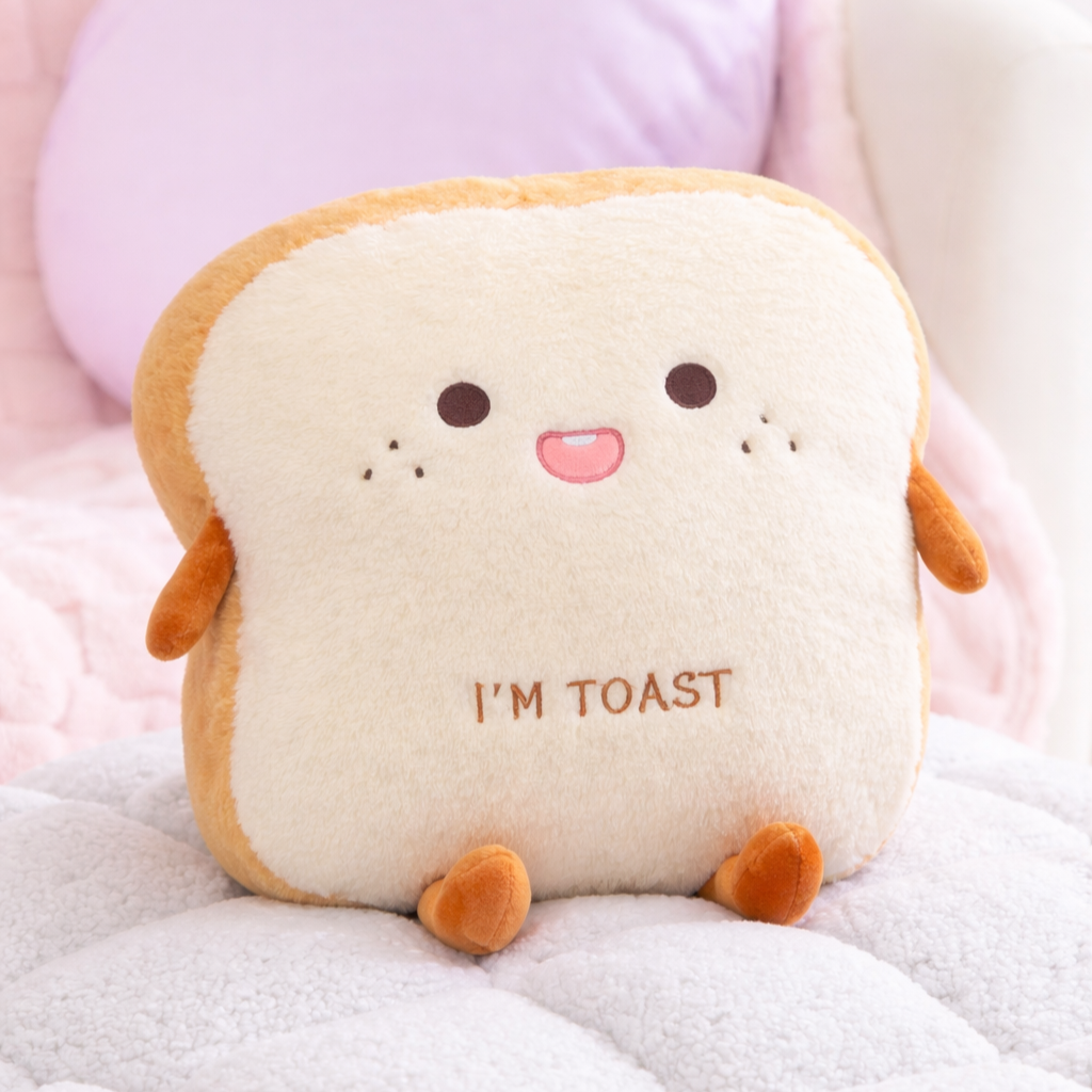 Fluffy Toastie Bread Hand Warmer Plushies