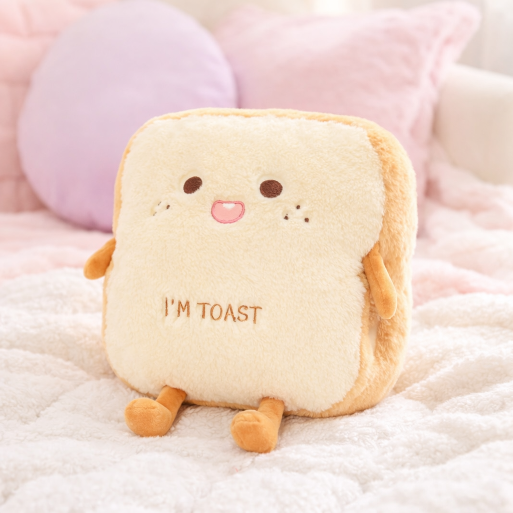 Fluffy Toastie Bread Hand Warmer Plushies