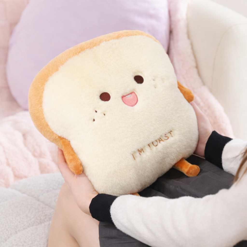 Fluffy Toastie Bread Hand Warmer Plushies
