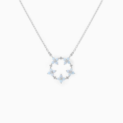 Blooming Baby Blue Flower 18K Gold-Plated Necklace