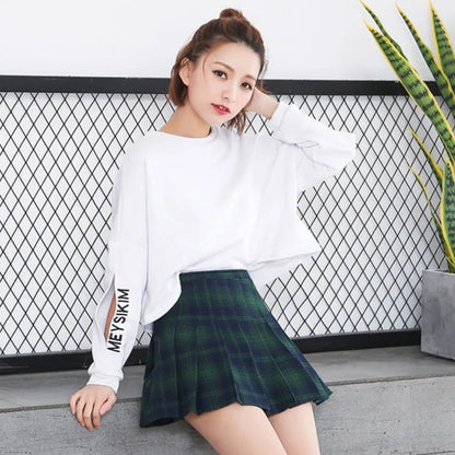 Harajuku High Waist School Girl Pleated Plaid Short Skirt