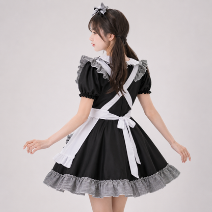 Kawaii Black Lolita Maid Cosplay Women's Dress