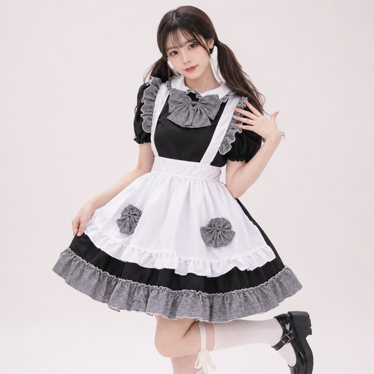 Kawaii Black Lolita Maid Cosplay Women's Dress