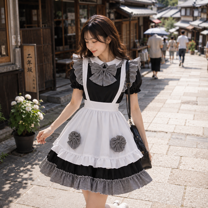 Kawaii Black Lolita Maid Cosplay Women's Dress