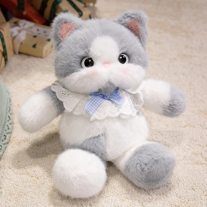 Kawaii Cat Plush Family with Collar