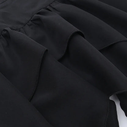Gothic Witch Punk Irregular Black Skirt