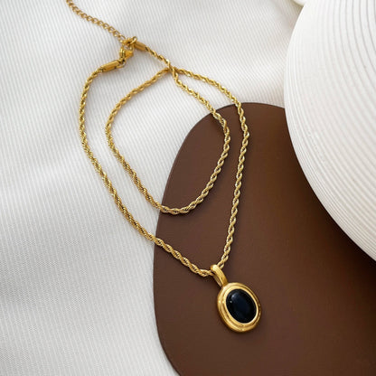 Selene Oval Pendant Necklace