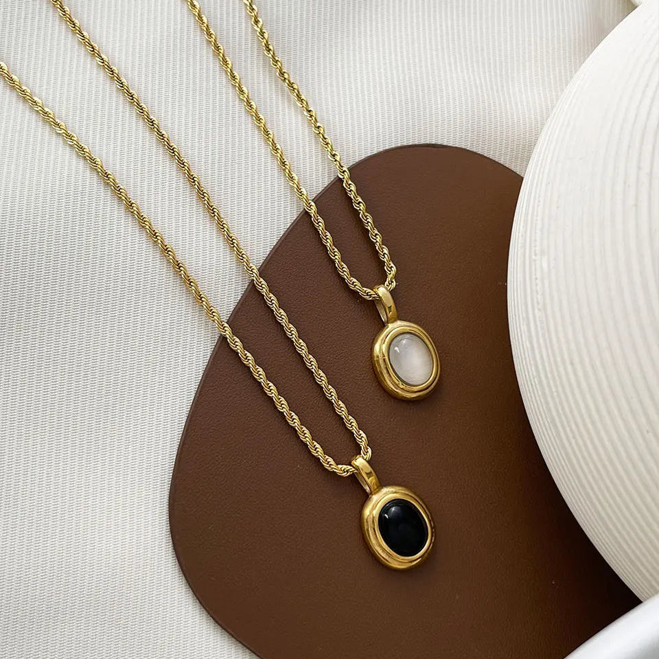 Selene Oval Pendant Necklace