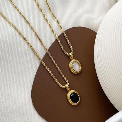 Selene Oval Pendant Necklace
