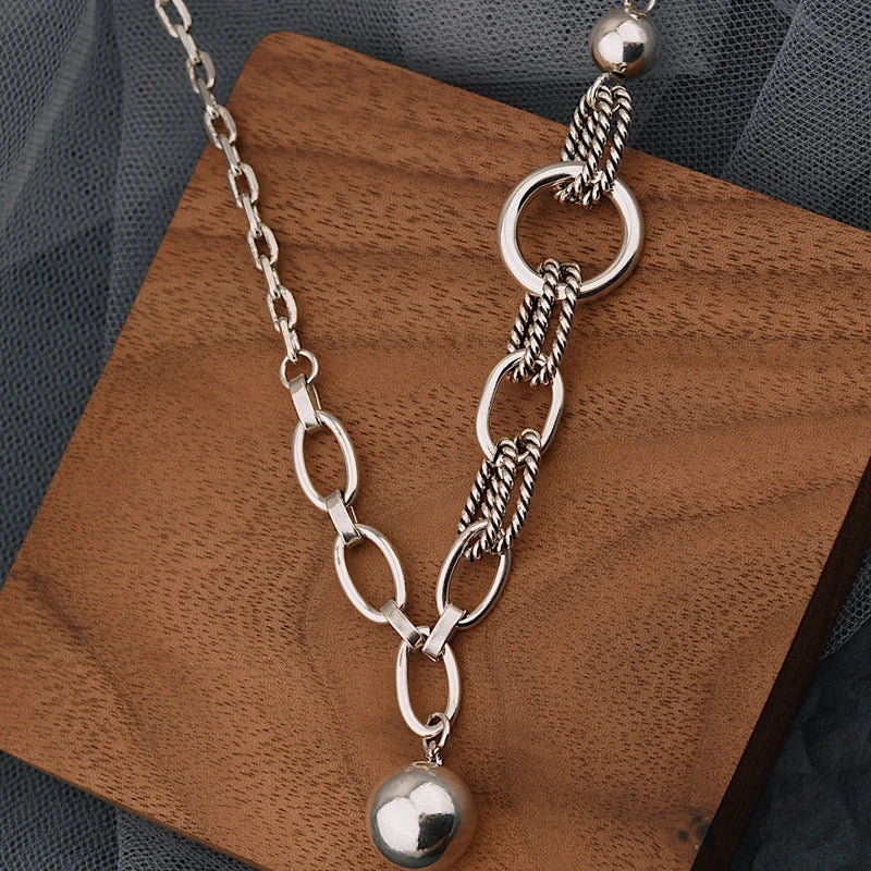 925 Sterling Silver Luna Link Pearl Necklace