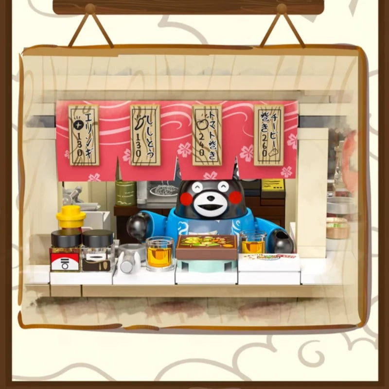 Japanese Kumamoto Bear Restaurant Micro Building Set