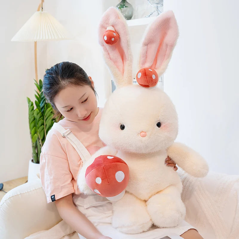 Kawaii White Bunny Mushroom Plushie