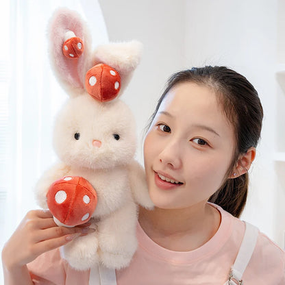 Kawaii White Bunny Mushroom Plushie