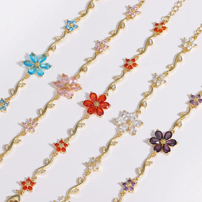 Sweetheart Blossom Floral Charm Bracelet