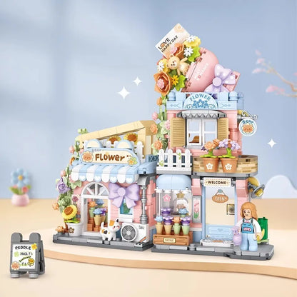 Cat Taiyaki Flower Cafes Foldable Micro Building Set Collection