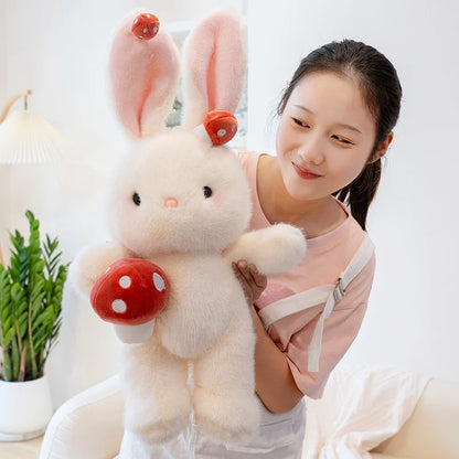 Kawaii White Bunny Mushroom Plushie