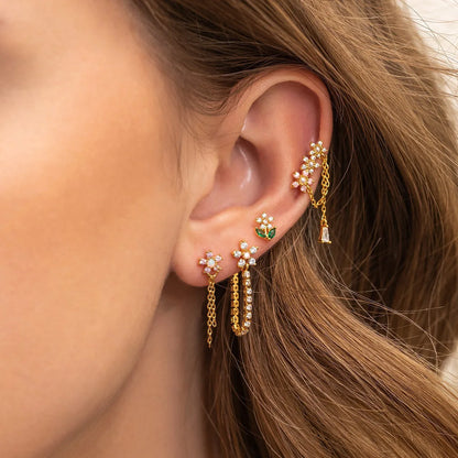 Flowery Dreams 18k Gold-plated Earrings (4pc Set)