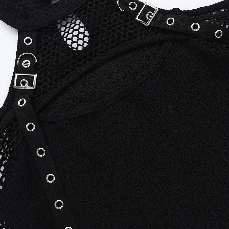 Shadow Mesh Gothic Harness Women's Top