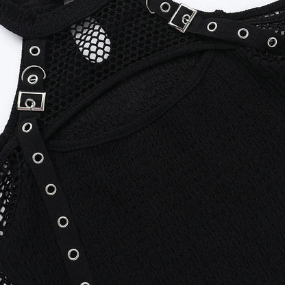 Shadow Mesh Gothic Harness Women's Top