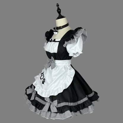 Pink Black Paw Lolita Maid Cosplay Women's Dress