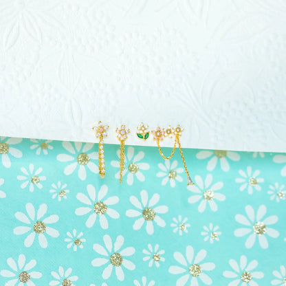 Flowery Dreams 18k Gold-plated Earrings (4pc Set)