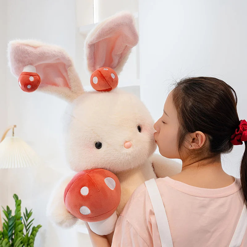 Kawaii White Bunny Mushroom Plushie