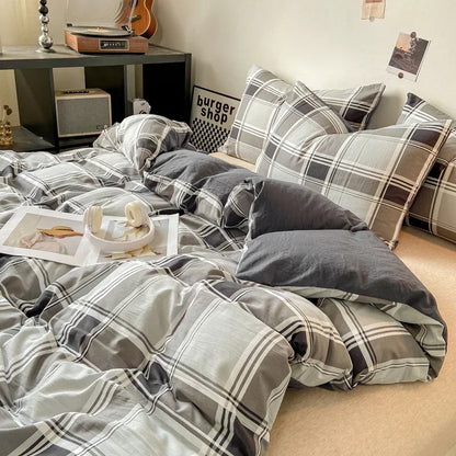 Pastel Large Checked Bedding Set Collection without Bed Sheet