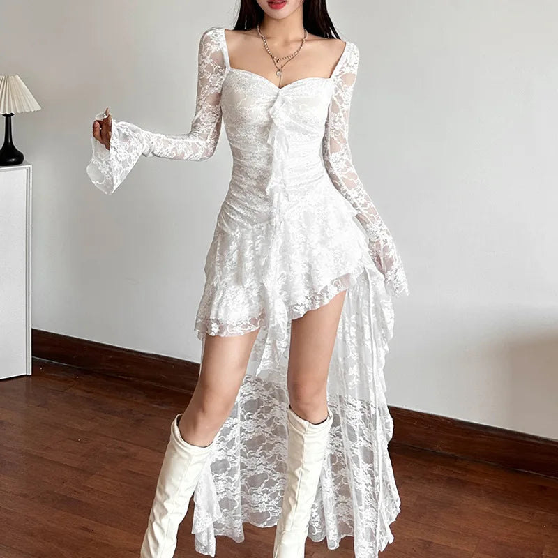 Celestial Lace Gothic Fairycore Women's Dress