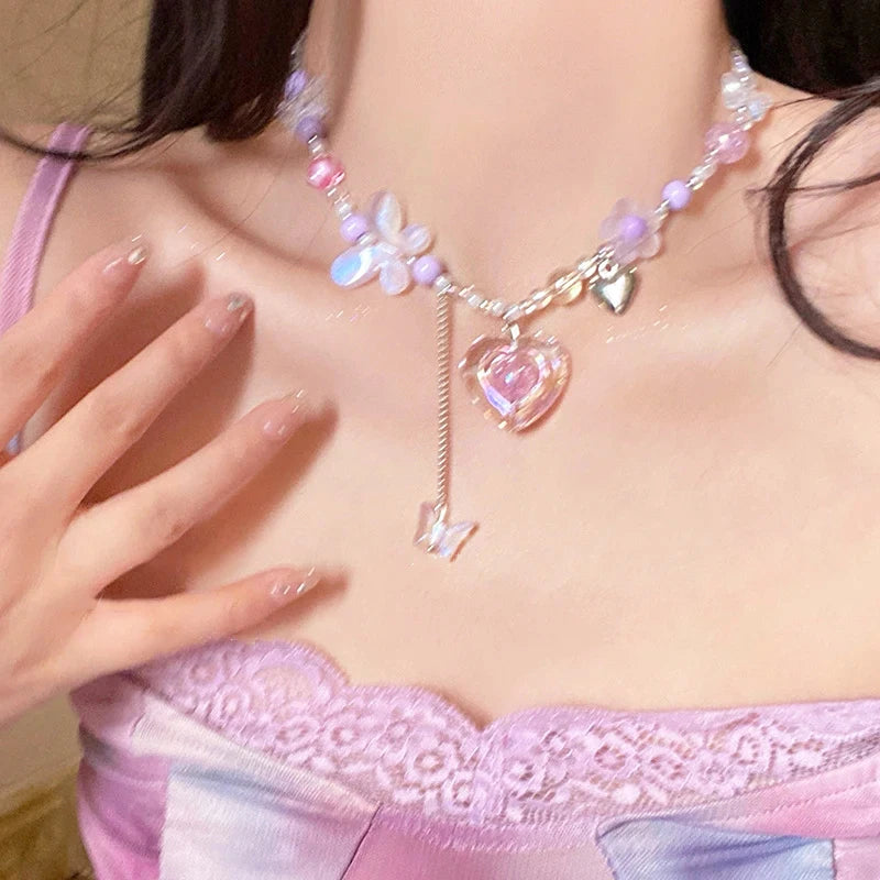 Chunky Pastel Y2K Charm Necklace
