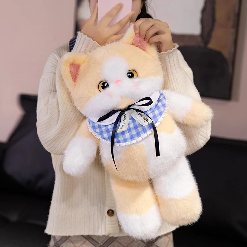 Kawaii Cat Plush Family with Collar