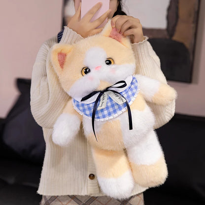 Kawaii Cat Plush Family with Collar