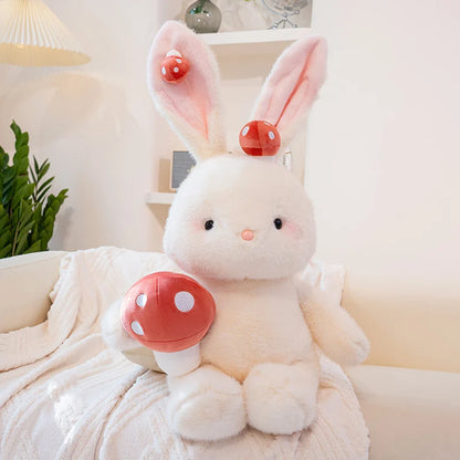 Kawaii White Bunny Mushroom Plushie