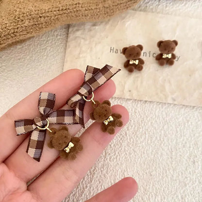 Cocoa Bear Ribbon Earrings