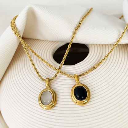 Selene Oval Pendant Necklace