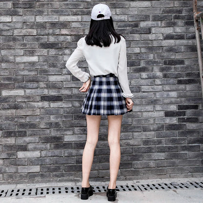 Harajuku High Waist School Girl Pleated Plaid Short Skirt