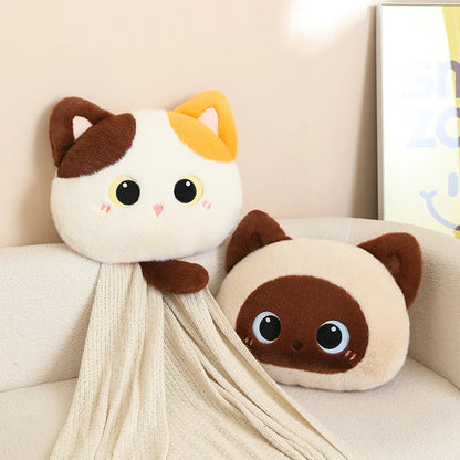 Kawaii Fluffy Cat Plush Pillows