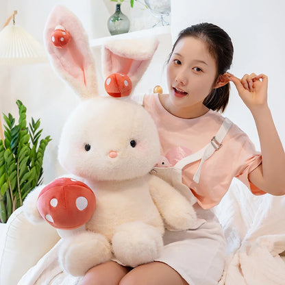 Kawaii White Bunny Mushroom Plushie