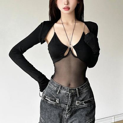 Shadow Veil Angel Mesh Women's Bodysuit