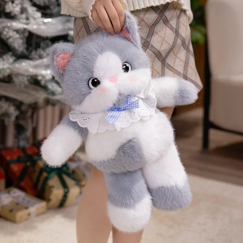 Kawaii Cat Plush Family with Collar