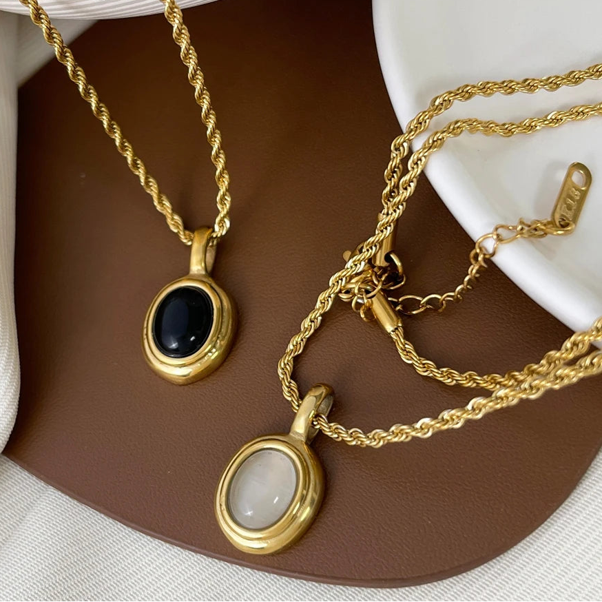 Selene Oval Pendant Necklace