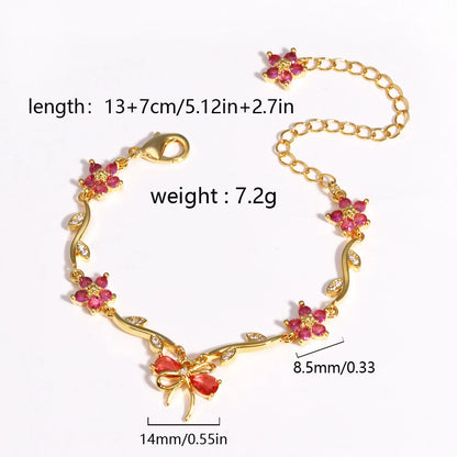 Sweetheart Bowknot Floral Bracelet