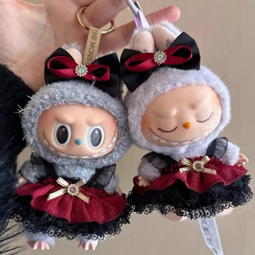 Dark Lolita Ribbon Dress Labubu Doll Outfits