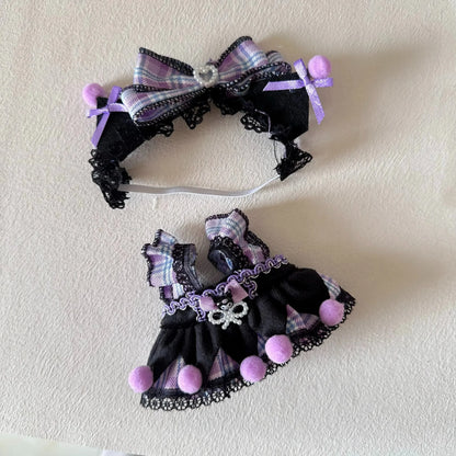 Dark Lolita Ribbon Dress Labubu Doll Outfits