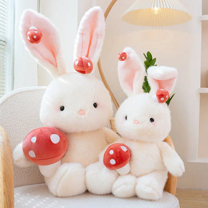 Kawaii White Bunny Mushroom Plushie