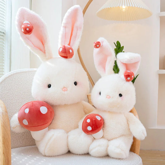 Kawaii White Bunny Mushroom Plushie