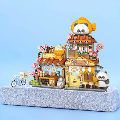 Panda Taiyaki Flower Cafes Foldable Micro Building Set Collection