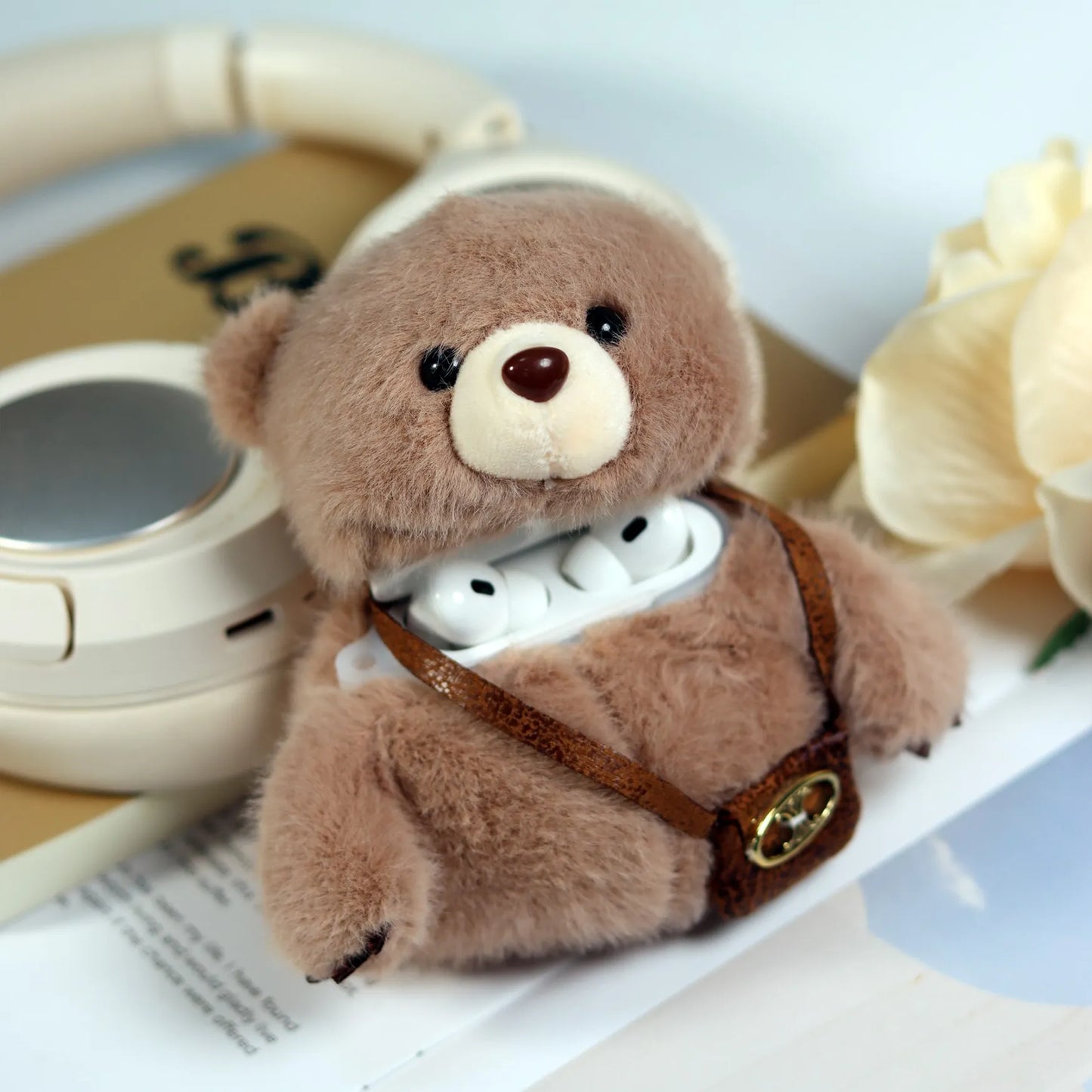 Brown Bear Plush Airpods Case