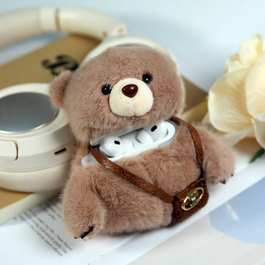 Brown Bear Plush Airpods Case